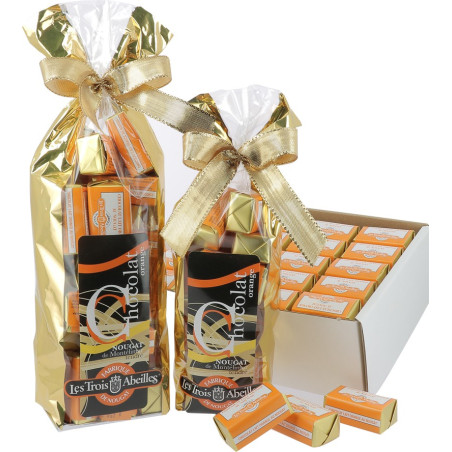 Chocolat Lait Orange au Nougat de Montélimar Tendre Chocolat Lait Orange au Nougat de Montélimar Tendre