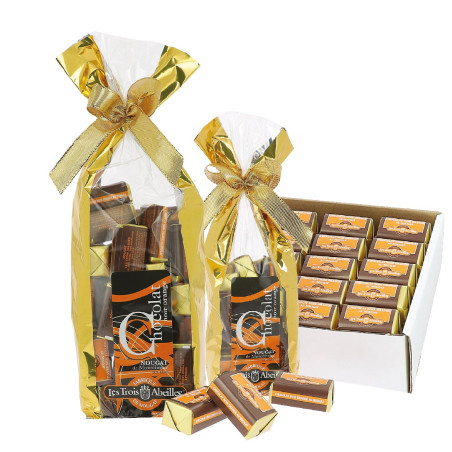 Chocolat Noir orange au Nougat de Montélimar tendre Chocolat Noir orange au Nougat de Montélimar tendre