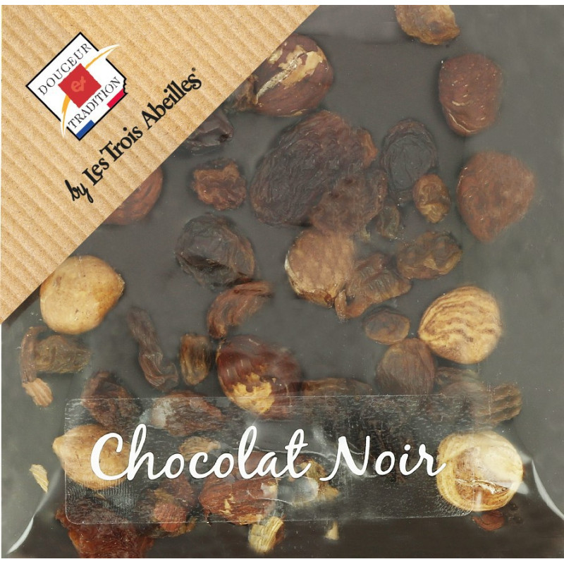 Tablette de Chocolat Noir aux Noisettes et Raisins  90 g