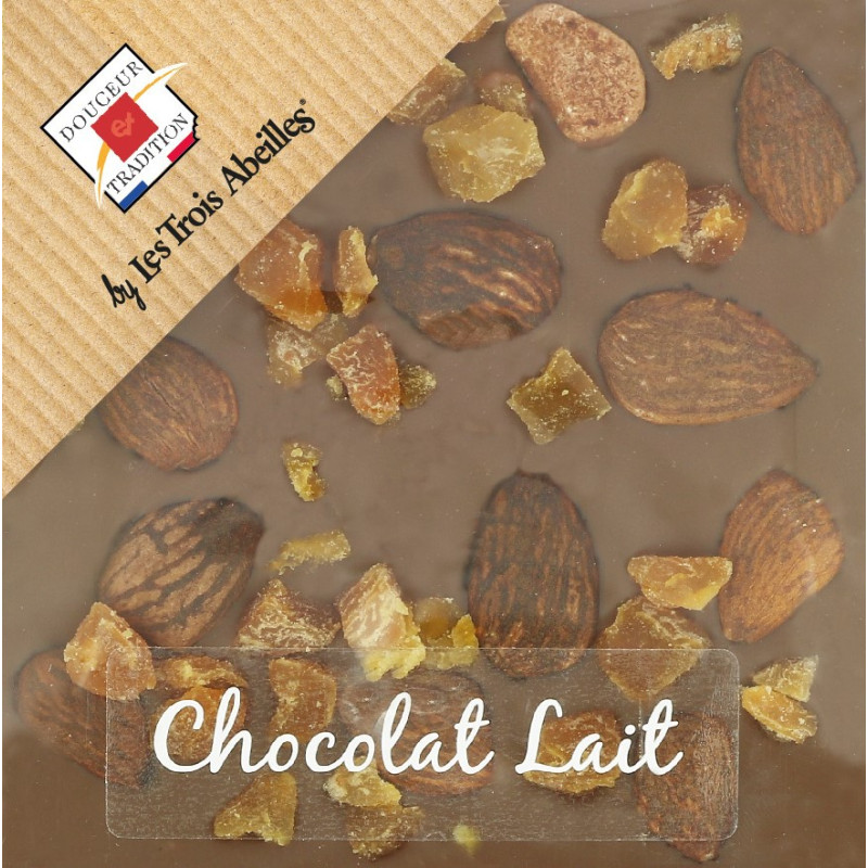 Tablette de Chocolat Lait aux Amandes et Abricots  90 g