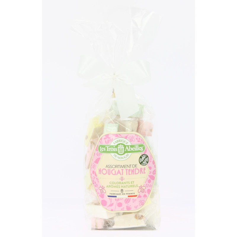 Sac de nougat tendre Couleur 15% d'amandes 3AB   300 g