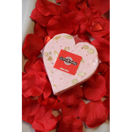 Coeur de nougat tendre Parf. Framboise 15% d'amandes  100 g
