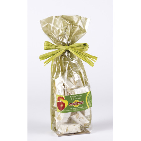 Sac de dominos de nougat tendre à la pomme et aux amandes Sac de dominos de nougat tendre à la pomme et aux amandes